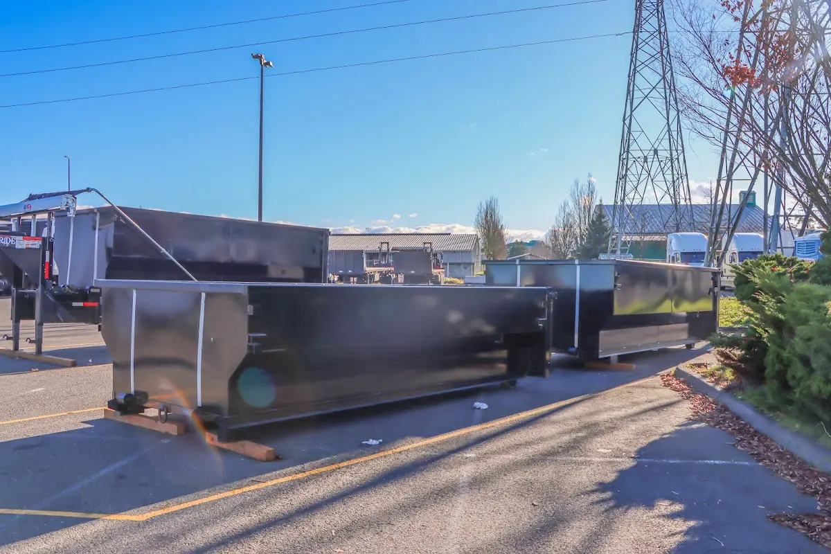 Roll-off dumpster ready for waste disposal at job site for Estate Cleanout Dumpster Rental in Meridianville